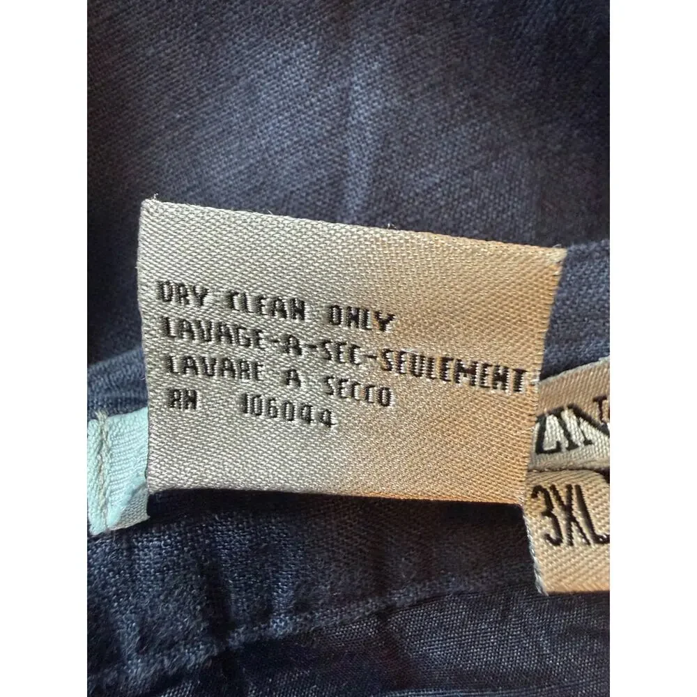 Lorenzino Men's 3XL Navy Blue 100% Linen Drawstring Pants Casual Resort Wear